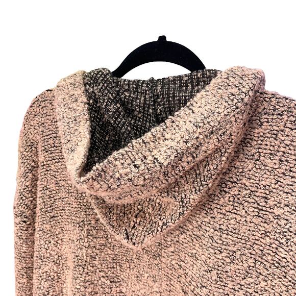 Women's HOODED CASCADING CARDIGAN SWEATER Pink Size LARGE (missing tag) - Picture 6 of 7